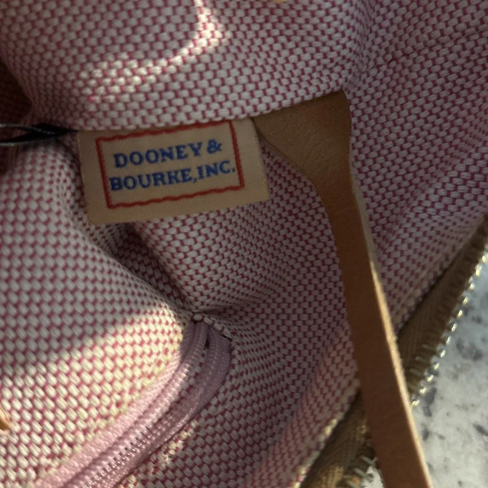 Vintage Y2K DOONEY & BOURKE Houndstooth Checkered Blue White Hobo Bag Purse VGUC